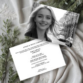 Invitation Exquise Stylish Calligraphie Photo Grad Initiales