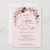 Invitation Exquisite Blooming Burgundy Arch Baptism (Devant)