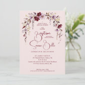 Invitation Exquisite Blooming Burgundy Arch Baptism (Debout devant)