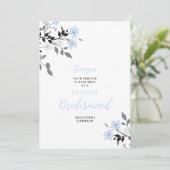 Invitation Exquisite Blue Floral Bunch Wedding Jr Bridesmaid (Debout devant)