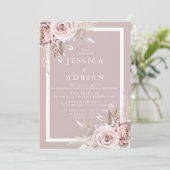 Invitation Exquisite Blush Polish language Wedding (Debout devant)