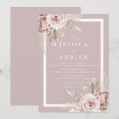 Invitation Exquisite Blush Polish language Wedding (Devant / Derrière)