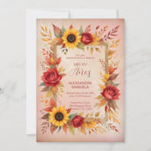 Invitation Exquisite Botanical Floral Frame Spanish Photo XVs (Devant)