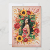 Invitation Exquisite Botanical Floral Frame Spanish Photo XVs (Dos)