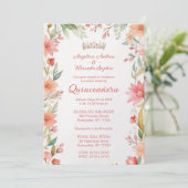 Invitation Exquisite Botanical Frame Quinceañera Twins Photo (Debout devant)