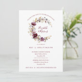 Invitation Exquisite Burgundy Wedding Floral Garland (Debout devant)