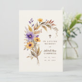 Invitation Exquisite Cherish Purple & Yellow Floral Bouquet  (Debout devant)