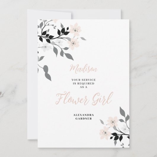 Invitation Exquisite Chic Floral Bunch Wedding Flower Girl (Devant)