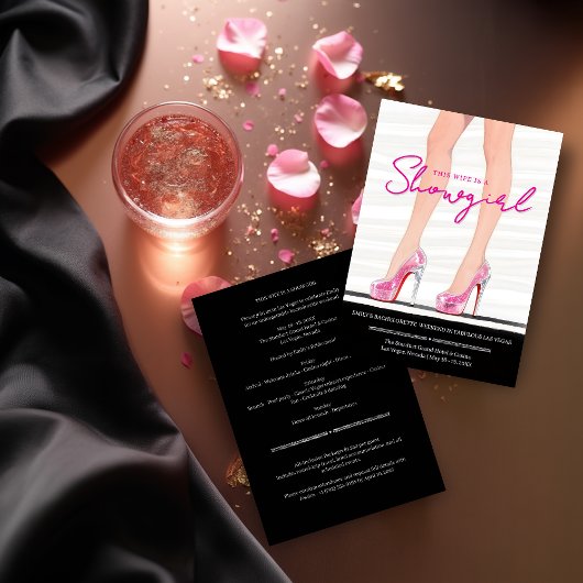 Invitation Exquisite Chic Showgirl Fun Bachelorette Weekend