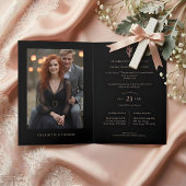 Invitation Exquisite Christian Rose Gold Cross Holy Marriage