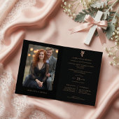 Invitation Exquisite Christian Rose Gold Cross Holy Marriage