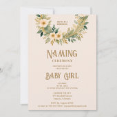 Invitation Exquisite Floral Garland in Peach Naming Ceremony (Devant)