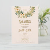 Invitation Exquisite Floral Garland in Peach Naming Ceremony (Debout devant)