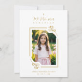 Invitation Exquisite Gold Floral Botanical Frame Communion (Devant)