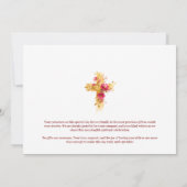 Invitation Exquisite Golden Glitter Floral Cross Baptism (Dos)