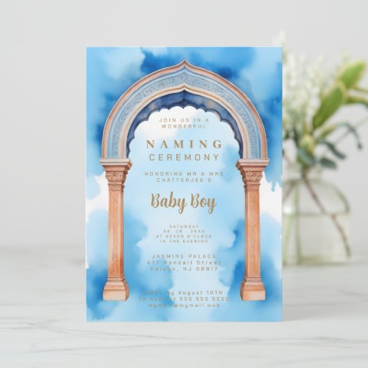 Invitation Exquisite Indian Architecture Arch Naming Ceremony (Debout devant)