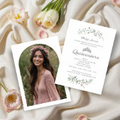 Invitation Exquisite Romantic Minimal Spring Floral Tiara XVs