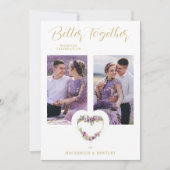 Invitation Exquisite Romantic Purple Shades Floral Heart (Devant)