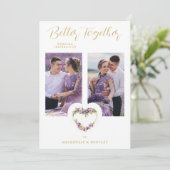 Invitation Exquisite Romantic Purple Shades Floral Heart (Debout devant)