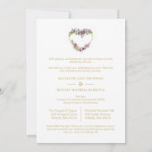 Invitation Exquisite Romantic Purple Shades Floral Heart (Dos)