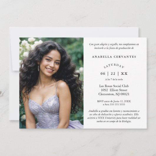 Invitation Exquisite Spanish Script Collage 4 Photos Timeline (Dos)