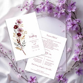Invitation Exquisite Stylish Spring Botanical Purple Tones 