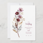 Invitation Exquisite Stylish Spring Botanical Purple Tones  (Devant)