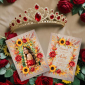 Invitation Exquisite Wood Botanical Frame Spanish Photo XVs