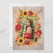 Invitation Exquisite Wood Botanical Frame Spanish Photo XVs (Dos)