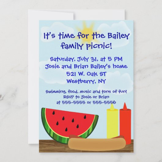 Invitation extérieure de barbecue (Devant)