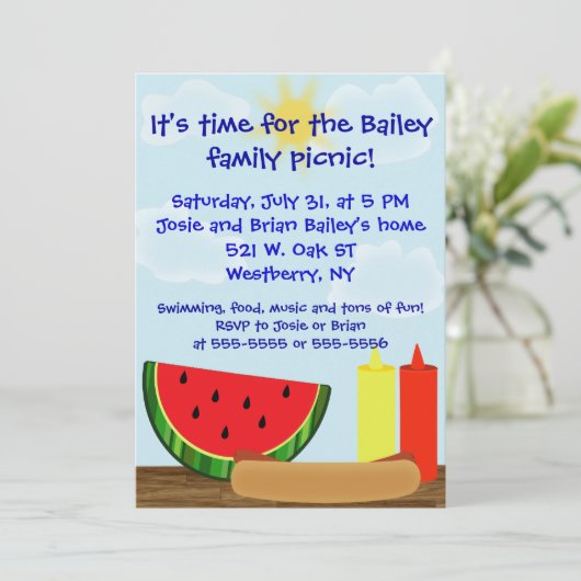 Invitation extérieure de barbecue (Debout devant)