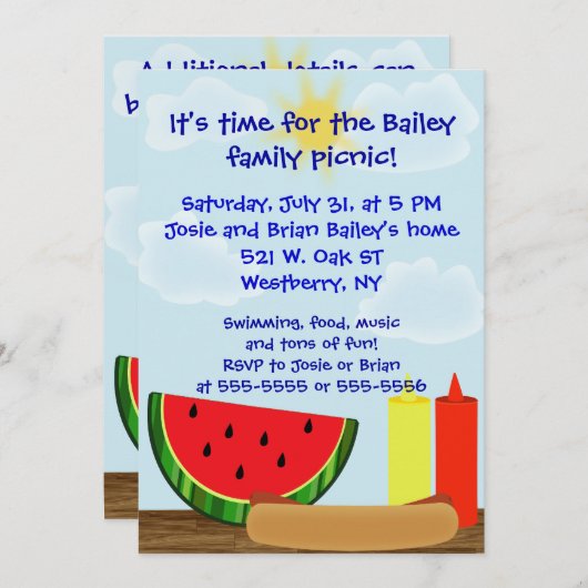 Invitation extérieure de barbecue - bilatérale (Devant / Derrière)