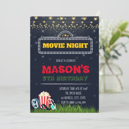 Invitation extérieure de fête d'anniversaire de (Debout devant)