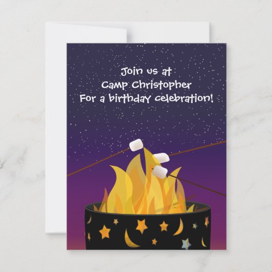 Invitation extérieure de partie de camping (Devant)