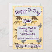 Invitation Extinct Animals Happy Birthday (Devant)
