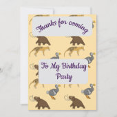 Invitation Extinct Animals Thank you Card (Devant)