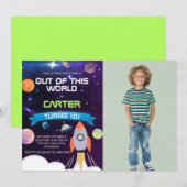 Invitation Extrait de cet espace mondial Anniversaire Photo I (Devant / Derrière)