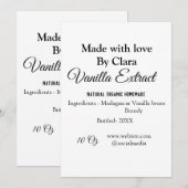 Invitation Extrait de vanille fait maison ajouter les ingrédi (Devant / Derrière)