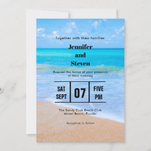 Invitation Extraordinaire Beach Tropical Scene Photo Mariage
