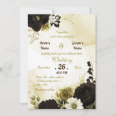 Invitation Extraordinaire fleurs d'ivoire brun mariage (Devant)