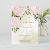 Invitation extraordinaire fleurs roses verdure douche nuptial (Debout devant)