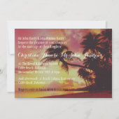 Invitation Extraordinaire Tropical Beach Sunset Palm Trees Ma (Dos)