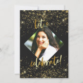 Invitation Extravagante Black & Gold Parties scintillant Grad (Dos)