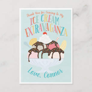 Invitation Extravaganza crème glacée Anniversaire Merci