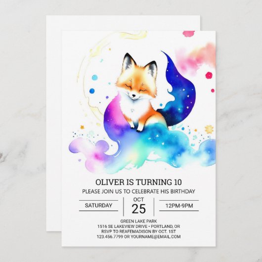 Invitation Extravaganza Fennec Fox (Devant / Derrière)