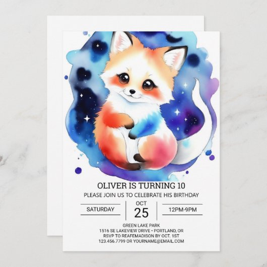 Invitation Extravaganza Fennec Fox (Devant / Derrière)