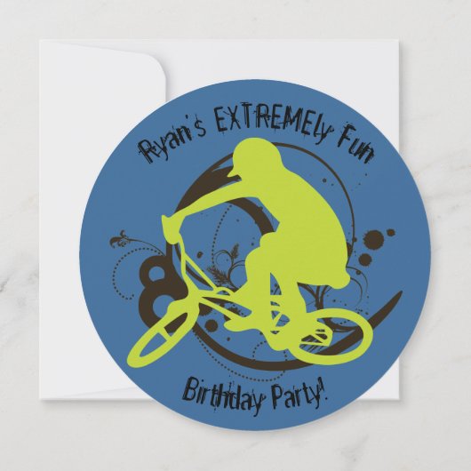Invitation Extreme Biking Birthday Circle (Dos)