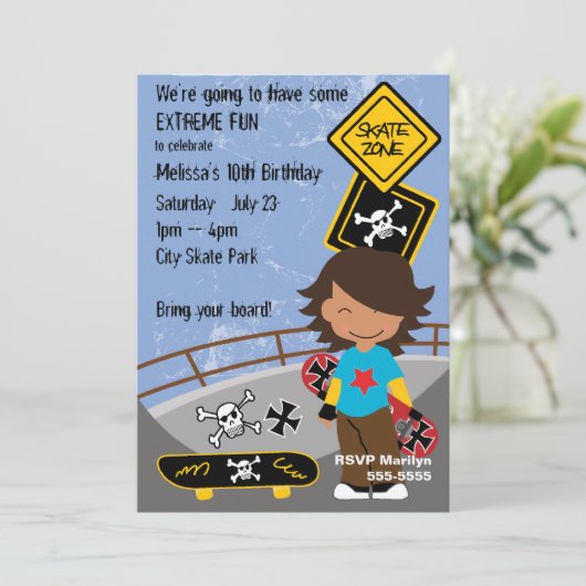 Invitation Extreme Skateboard (Debout devant)