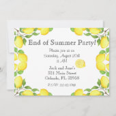 Invitation Extrémité de citron d'aquarelle d'invitation de (Devant)