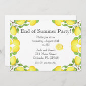 Invitation Extrémité de citron d'aquarelle d'invitation de (Devant / Derrière)